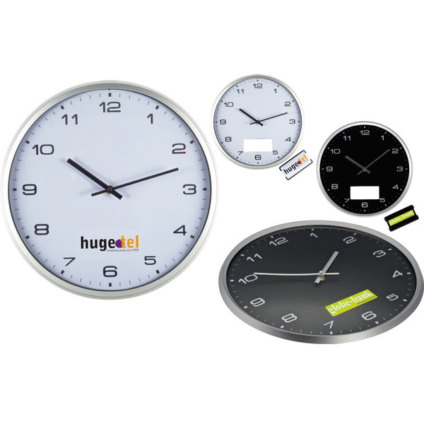 Wanduhr mit silbernem Rahmen (Productno.: MAC-47872)